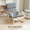 Comfortable Relax Rocking Chair, Upholstered Lounge Chair Recliner with High Back and Headrest for Living Room, Bedroom, Grey