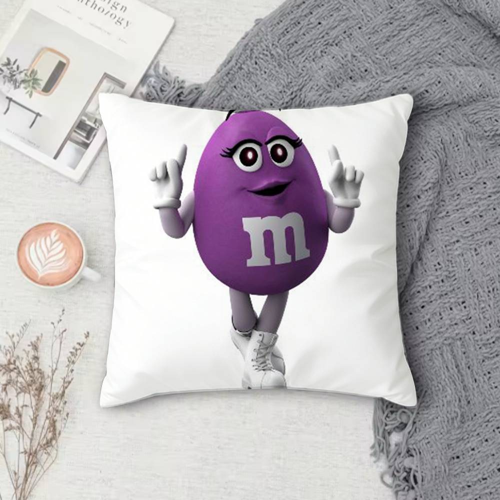 MMMs Chocolate Doublesided Printed Square Pillow Cover Decorative Cushion Cover for Sofa Bedroom Bedside