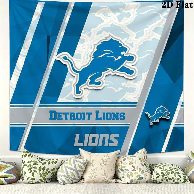 Detroit Lions Wall Tapestry Aesthetic Wall Hanging Printed Fabric Blanket Decorative Tapestries for Bedroom Living Room Home Decor