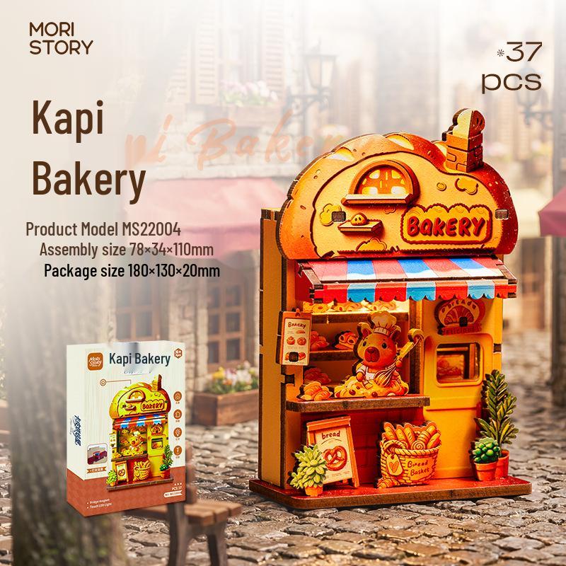 Yemori Monogatari Little Bear Coffee Shop DIY Miniature Wooden Model Kit