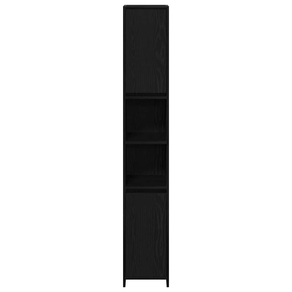 Bathroom Cabinet Black Oak Effect 30 x 30 x 183.5 cm