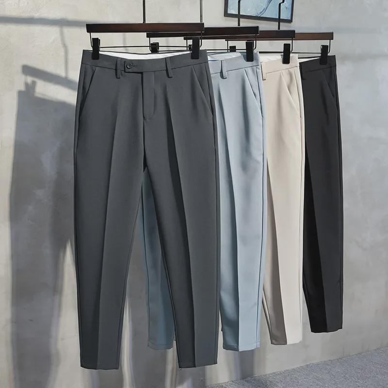 Men's Slim Fit Autumn Suit Pants: Trendy, Mature, Professional Style