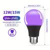 12W E27 Black Light Bulb,UV LED Blacklight Bulb for Glow In The Dark Party,Body Paint,Neon Posters & Club,385-400nm Black Light