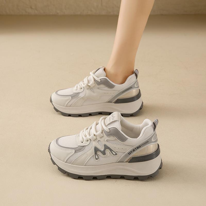 Fashion CRLAYDK Summer Chunky Sneakers for Women Mesh Platform Walking Lace Up Shoes Casual Breathable Ladies Running Sports Tennis