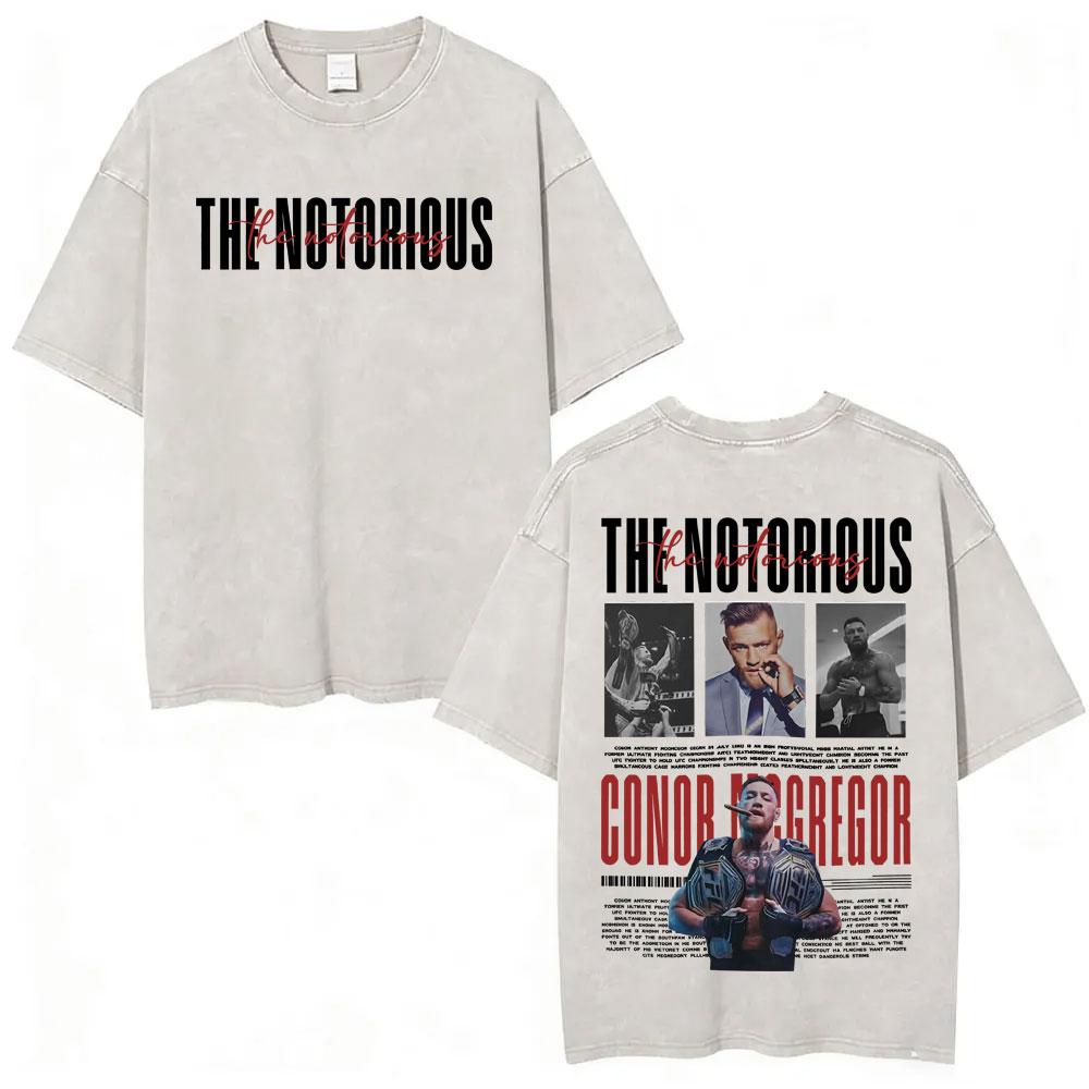 Benber vintage style Conor Mcgregor The Notorious Gewassen Vintage T-shirts Mannen Vrouwen Mode Geweld Esthetische T-shirts Zomer Tops Oversized T-shirt XL