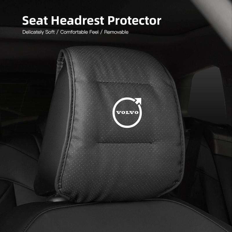 Leather Car Pillowcase Car Accessories Headrest Cover For Volvo V60 V40 XC90 S60 C30 V70 S90 Anti Fouling Decoration Pillowcase FF1