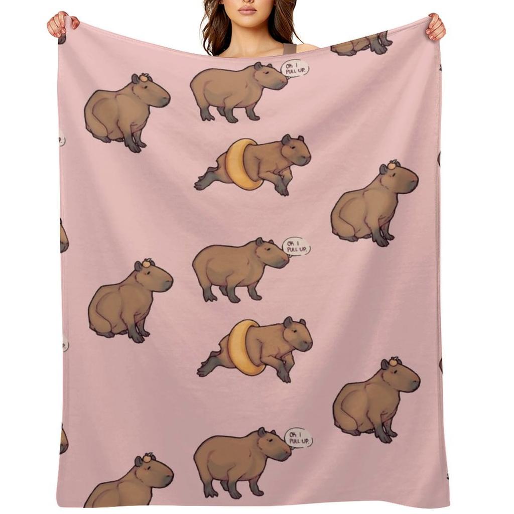 Capybara Bunch Throw Blanket Hairys Plaid On the Sofa For Sofa Thin Christmas Gifts Blankets