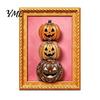 Metal Cabinet Ornaments Halloween Pumpkin Frame Refrigerator Magnet, Vintage Ghost Fridge Waterproof Magnets Whiteboard Decorative Magnet for Holiday