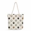 Multifunctional Dog Paws Printed Thick Rope Shoulder Beach Bag Casual Large Capacity Handbag 7601