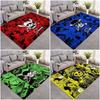 Red Pirate Skull Cross Swords Area Rug, Shanks Comic Collage Print Non Slip Floor Carpet for Living Room Bedroom Decor