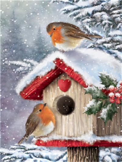 5D DIY Diamond pictura Crăciun cadou pasăre zăpadă copac cruce cusătură plină de dril pătrat broderie mozaic iarnă imagine Home decor