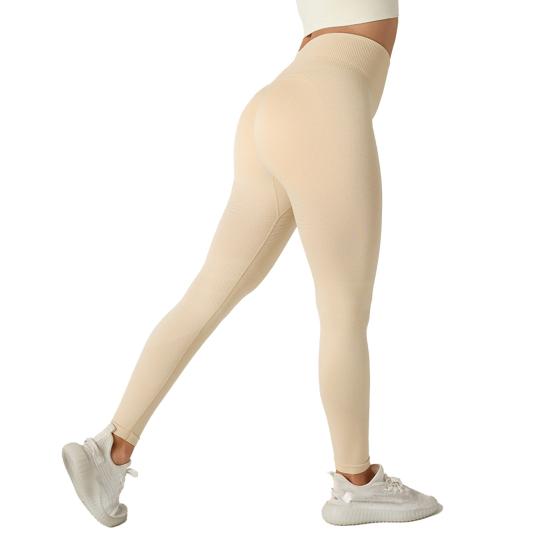 

Women Yoga Leggings Tummy Control Hip Lifting High-waisted Seamless Workout Tight Pants Stretch Body Shaping Compression Trousers S хакі