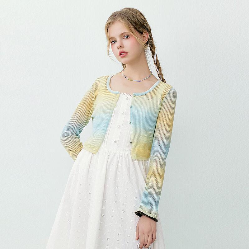 LETIAN Women s Summer Hollow Knit Cardigan M