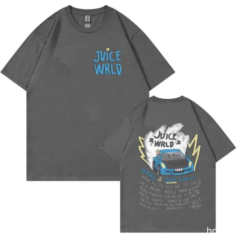 T-shirt Imprimé Manches Courtes Classique Rapper JUICE WRLD T-shirt Manches Courtes en Coton Street Hip Hop Sportswear Hauts Décontractés Oversize