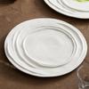 White Ceramic Dinner Plate Family Party Dinner Roast Steak Plate Restaurant Main Dish Creative Food Decoration Dessert Plate