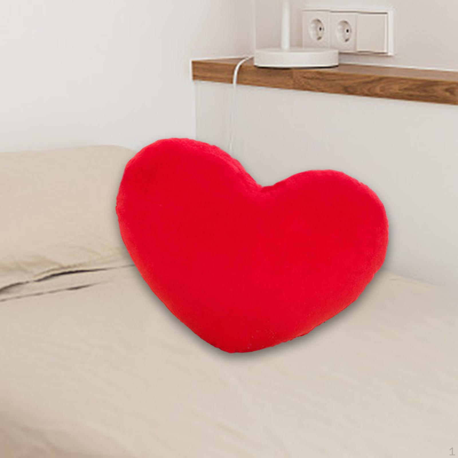 Heart Shaped Pillow Throw Red Soft Romantic Plush Cushion Valentines Decor for Classroom Home 40cm 1070₽