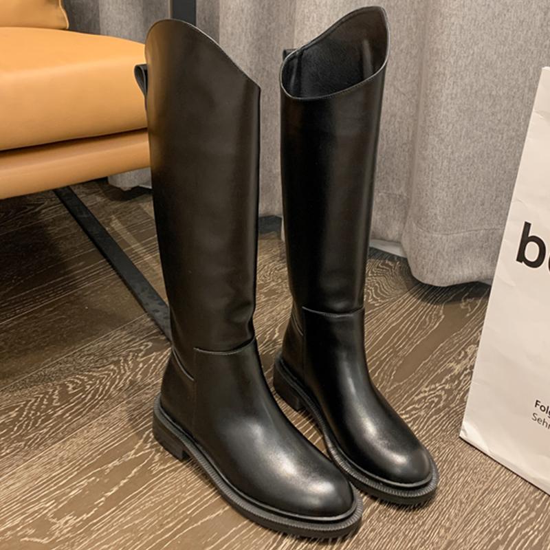 Winter Autumn Women 2026 Knee High Chelsea Boots Fashion Low Heels Shoes Female Slip On Casual Shoes Ladies Long Western Boots