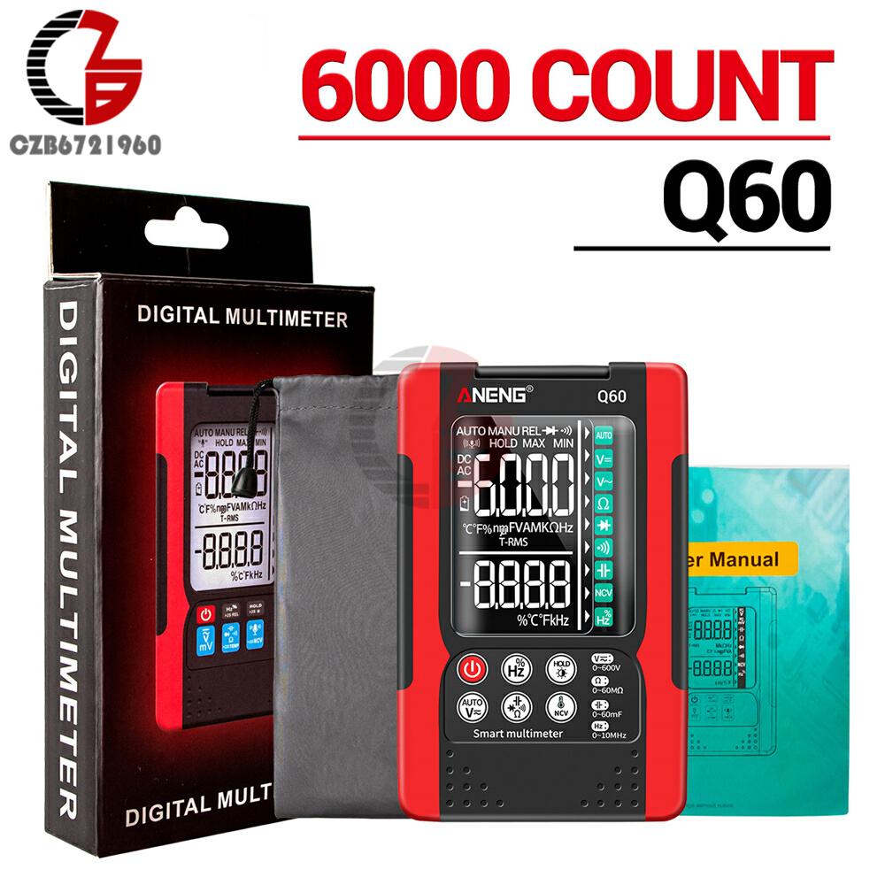 Q60 Handheld Digital Multimeter LCD Backlight Portable AC/DC Ammeter Voltmeter Ohm Voltage Tester Meter Multimetro