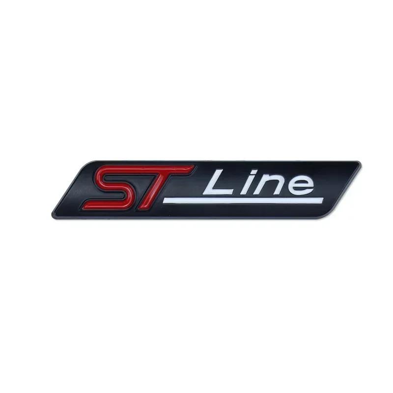BAZN3 3D Metal STline Letter Rear Trunk Fender Emblem Badge Car Sticker For Ford Focus 2 3 4 ST Mondeo Fiesta Kuga Ecosport Explorer