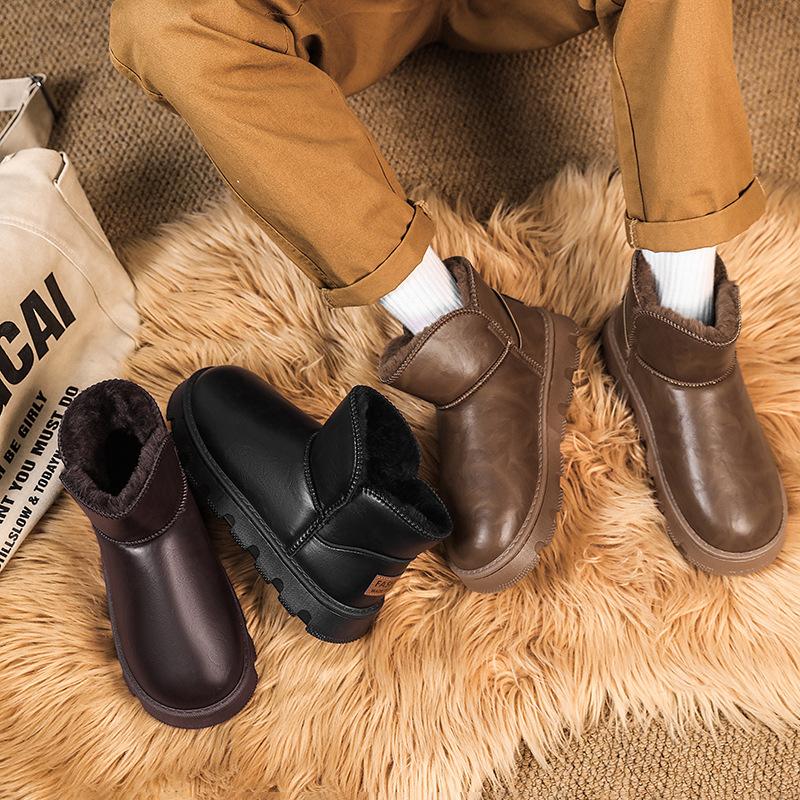 High quality winter warm piled thickened snow boots large size versatile warm cotton shoes non-slip cotton shoes