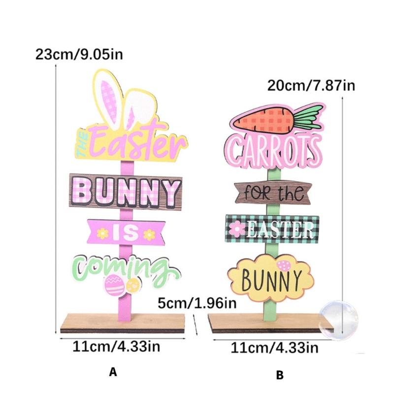 Natural Wood Easters Decoration Bookshelf Display Ornament Easters Charm Decors Suitable for Living Room Dining Table