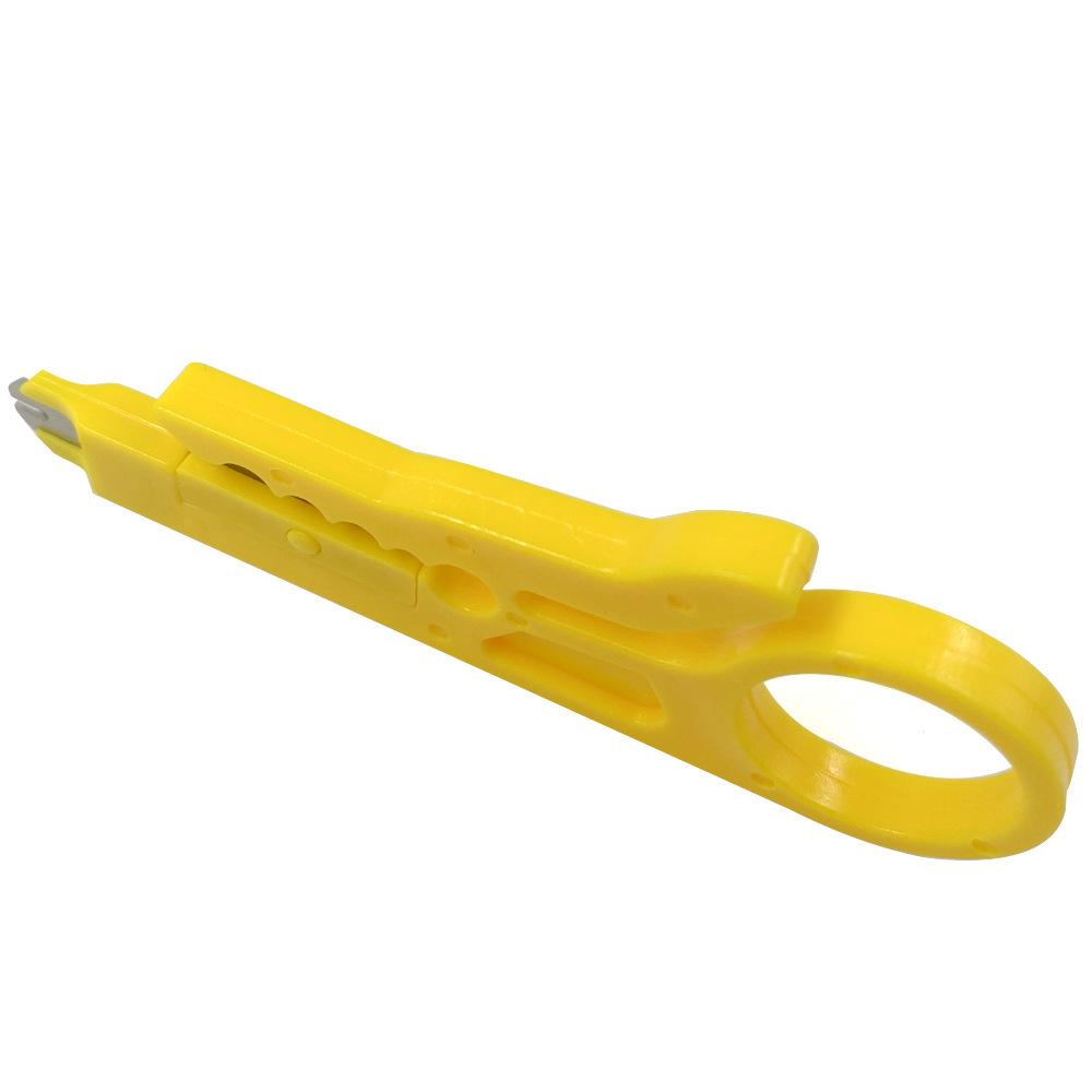 Small Wire Stripper & Crimping Tool - Yellow Knife for Network Cables