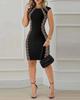 Women's Contrast Color Sleeveless Round Neck Stitching Zipper