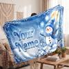 Christmas Custom Name Printed Flannel Blanket Warm Comfort Bed Throw Home Decor Holiday Gift