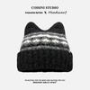 New Retro Fair Island Wind Jacquard Knitted Wool Hat Women's Winter Velvet Warm Cute Ear Cold Hat