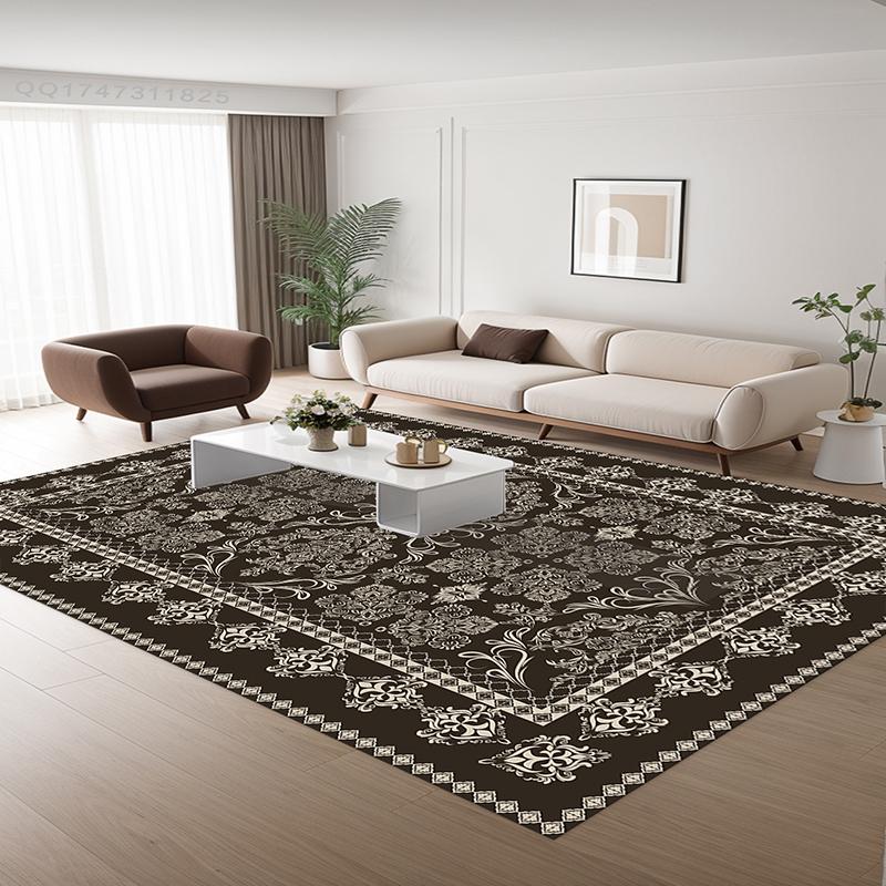 Perski Dywan do Salonu Geometryczny Retro Dywan Dekoracyjny na Dużą Powierzchnię Sypialnia Salon Zmywalny Antypoślizgowy Mata Podłogowa Łatwy do Czyszczenia