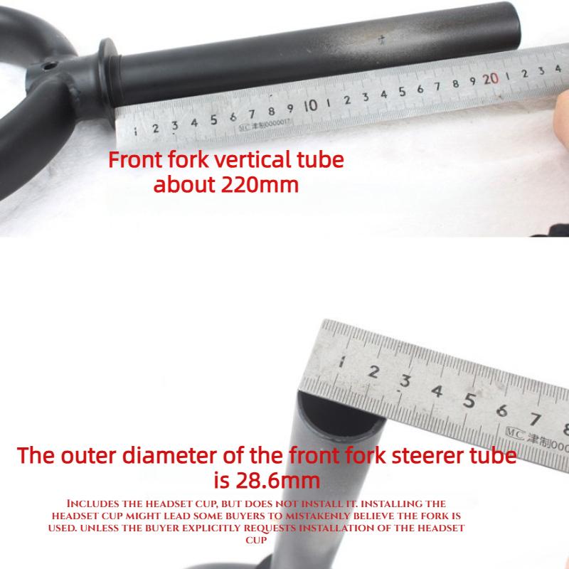 26/20 Inch Extra Wide Snow Bike Fork Off-Road Beach Bike Extra Wide Tyres Forks 26x4.0/20*4.2 High Carbon Steel Rigid Fork