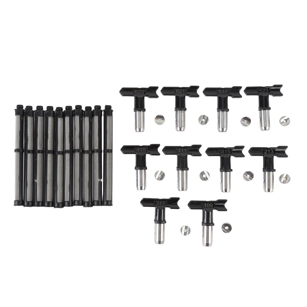 10 Sets Spray Tips Filters and Accessories Airless Sprayer Replacement Nozzle Tip 109 213 311 315