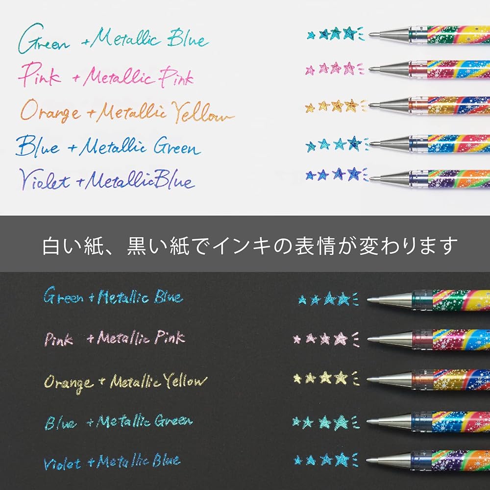 Pentel Hybrid Dual Metallic Color Ballpoint Pen 10 Colors K110WR-10ST