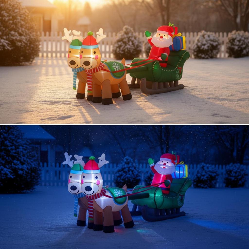 Christmas Yard Decoration | Weather-Resistant Outdoor Design, Inflatable Santa