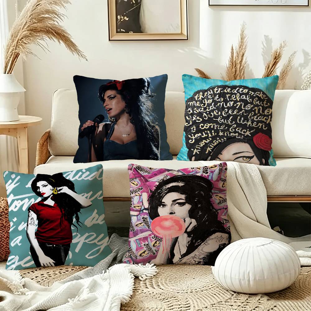 Singer AAmy WWinehouse Pillow Cover for Bedroom Room and Living Room Sofa Decorative Cushion Cover