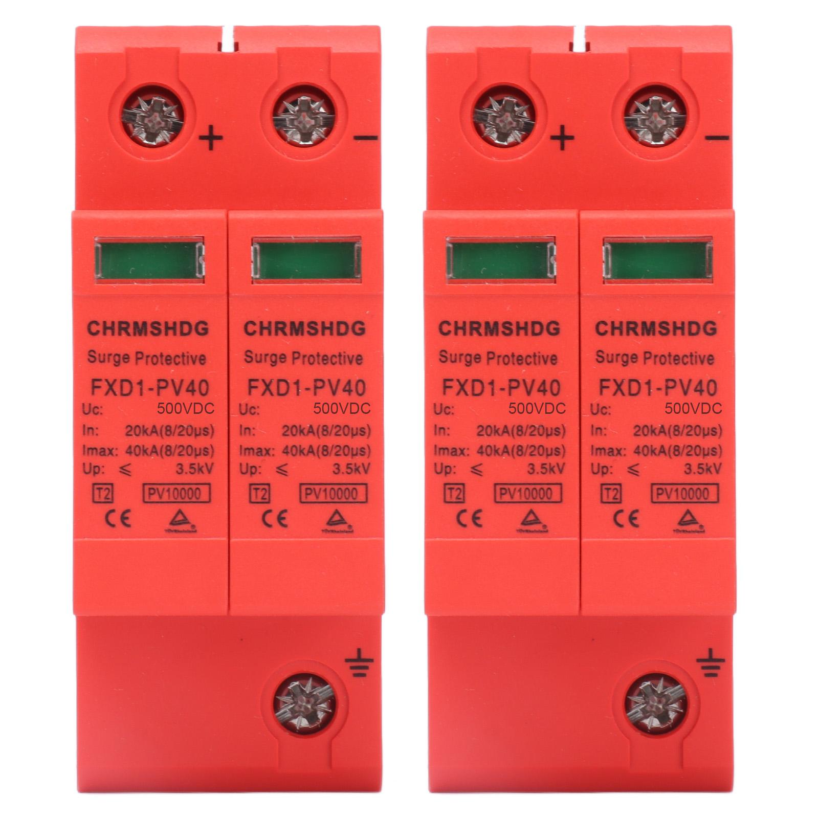

FXD1‑PV40 SPD Protective Devices DC Photovoltaic Arrester 2P Rail Installation PC Flame Retardant Material With Visual Window DC 500V