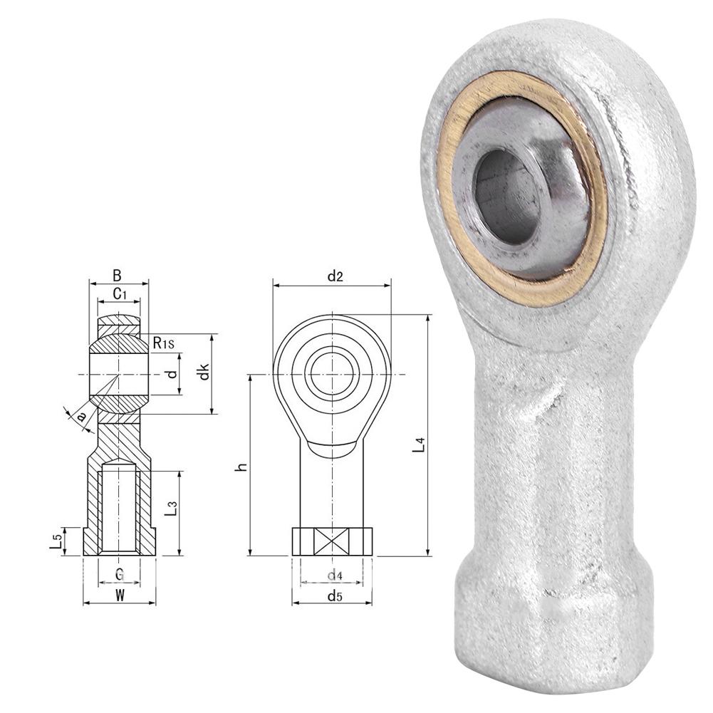 2 Stück SI6t K Innengewinde Gelenklager Selbstschmierend Gelenklager