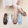 Women's Summer Flip-Flops: Versatile, Fashionable Jelly Sandals with Crystal Toe-Post for Outdoor or Beach Wear