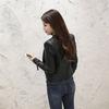 Women Spring Autumn Pu Leather Jacket Casual Slim Soft Moto Biker Faux Leather Jacket Female Coat
