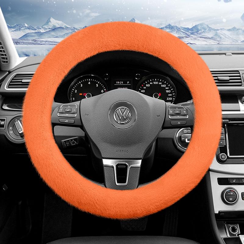 Suitable for Volkswagen Plush Steering Wheel Cover, Autumn and Winter Warm Non-Slip Protective Cover, Golf Tiguan Polo T-Roc Jetta Id.4 Id.3 Atlas