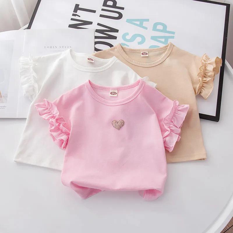 2025 New Summer Lace T-Shirt - Baby Girl Short Sleeve, Pure Cotton, Stylish Top for Small & Medium Children's Fashion