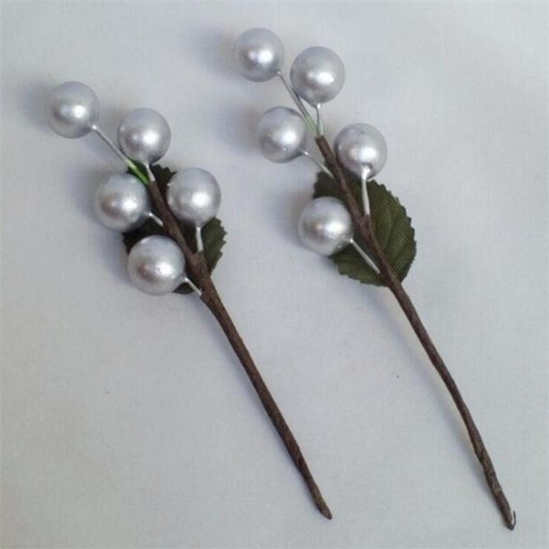 

6 шт., имитация ягод, стропальщики с мотыгой «сделай сам», Rood Fruit Kerst Decoratie Rood Fruit Handgerolde Tak Kerst, аксессуары серебряный