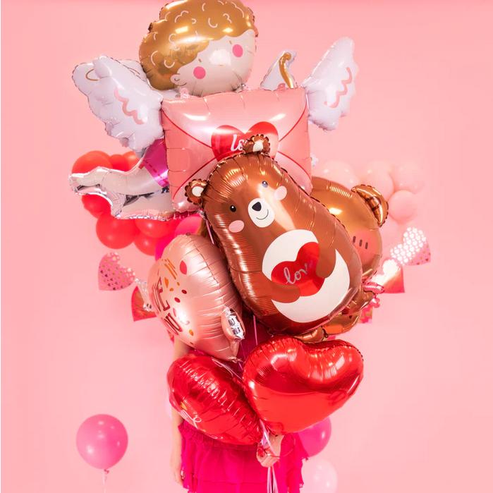 Teddy Bear Foil Balloon with Heart Valentine' Day 48x79cm
