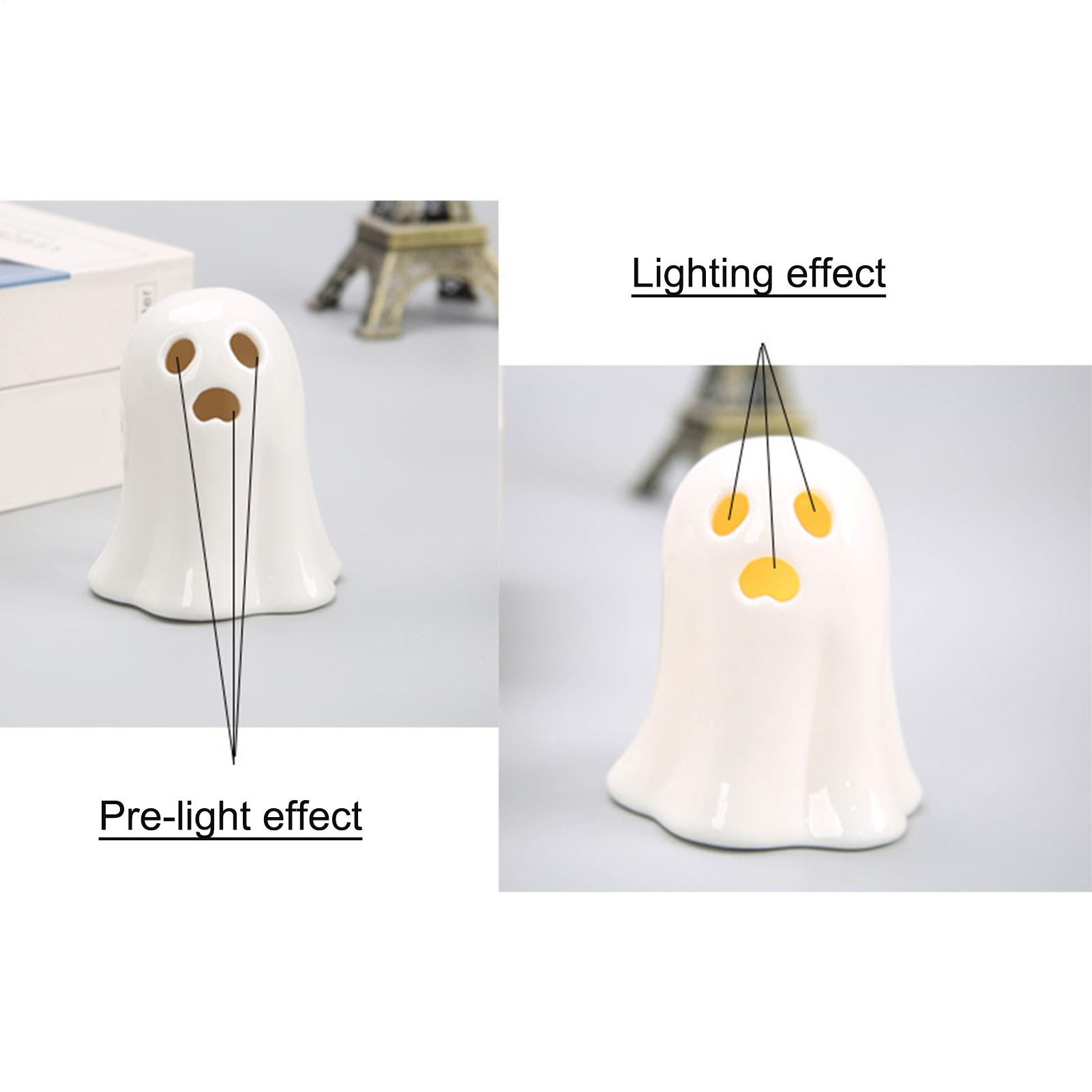 

3 шт. Милый Миниатюрный Хэллоуинский Призрак Керамический Декоративный Светильник Хэллоуинская Скульптура Призрак Светодиодное Освещение Домашний Орнамент China Mainland