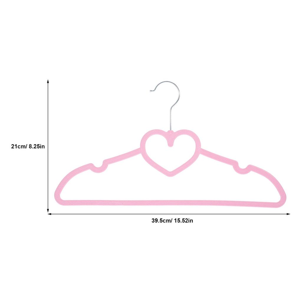 NUOLUX 20-Pack Pink Heart-Shaped Plastic Clothes Hangers with Non-Slip Grips - Perfect for Laundry, Clothes Organization, and Indoor/Outdoor Use. Suit