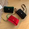 Wildleder einfache Tasche Damen 2025 neu Winter Rhombus klein duftende Umhängetasche Kette Crossbody kleine quadratische Tasche