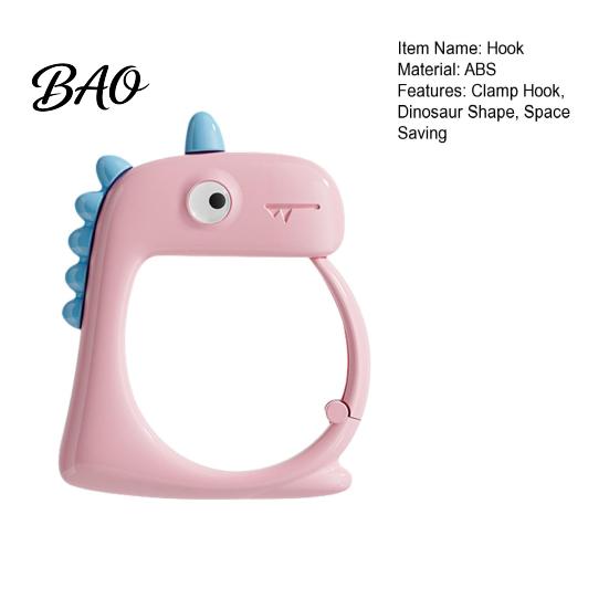 Backpack Storage Clip Dinosaur Desk Edge Clamp Hook, Punch-free Stable Table Side Hanger, Library Hook Durable ABS Organizer for Backpacks And