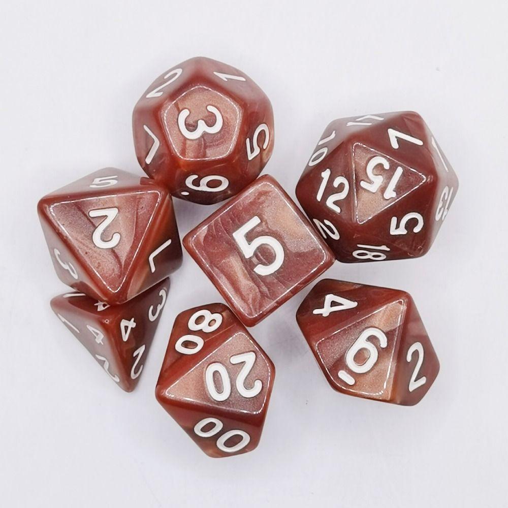 7Pcs/set 7-Die DND Dice Multifacetado Jogo de Mesa D4 D6 D8 D10 D12 D20 Jogo de Dados Jogo de Festa Acrílico Poliédrico Dados TRPG DND