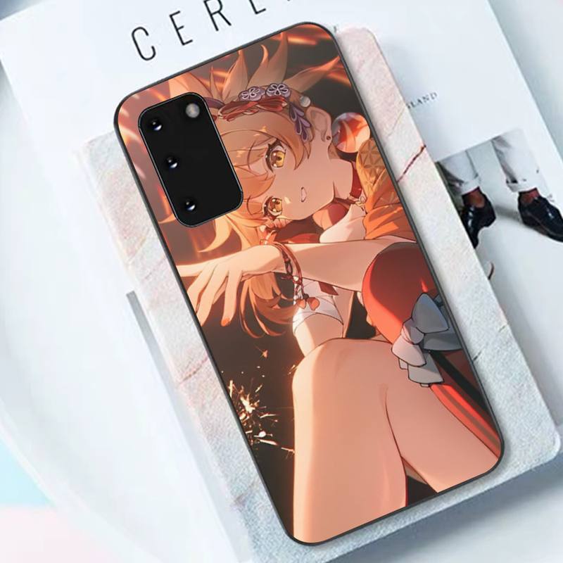 Etui na telefon Anime Genshin Impact Yoimiya dla Samsunga S10 21 20 9 8 plus lite S20 ULTR 7edge