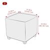 Square Ottoman Stool Cover Jacquard Elastic Footrest Slipcovers All Inclusive Stretch Footstool Dust Covers Solid Color Bedroom